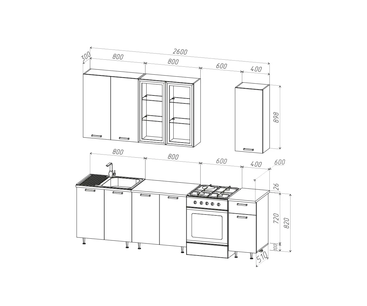ЛДСП Кухня Рио NEW 2,0/900м(490) Компоновка №1 фото 5